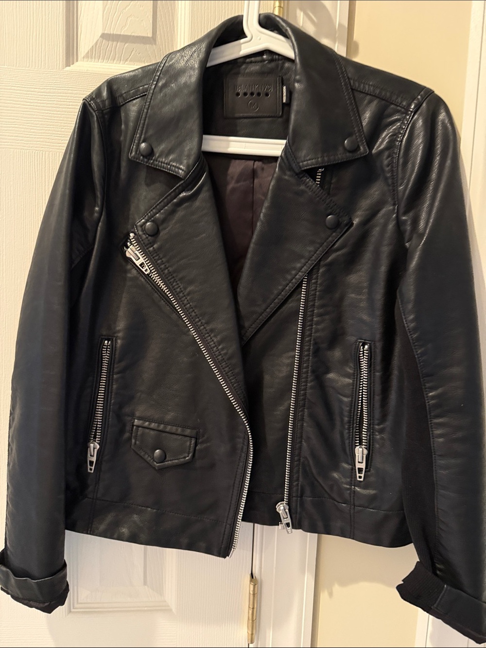 Black VeganLeather Moto Jacket - Women